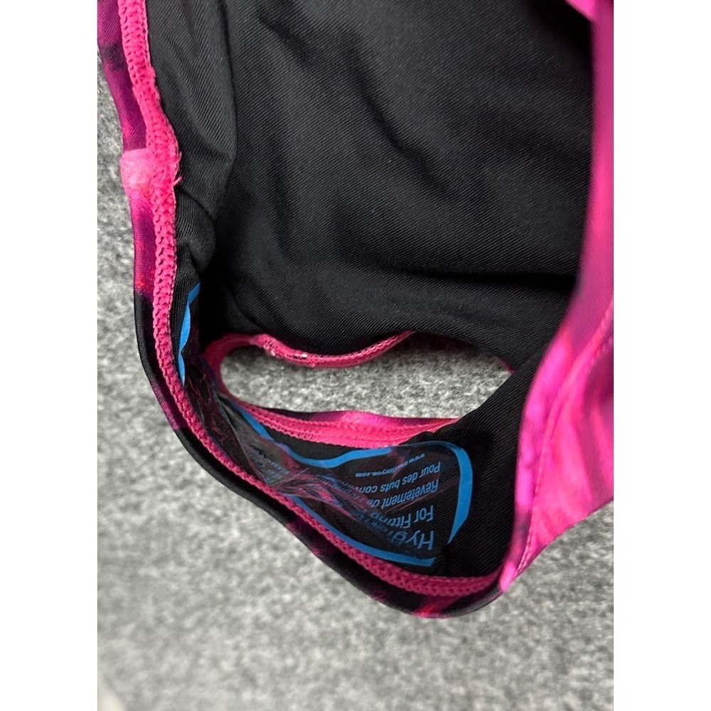 DKNY Women's One-Piece Ruched Ruffle Trim Swimsuit Pink/Red Splash Sz S DIMMS691 - Picture 6 of 9